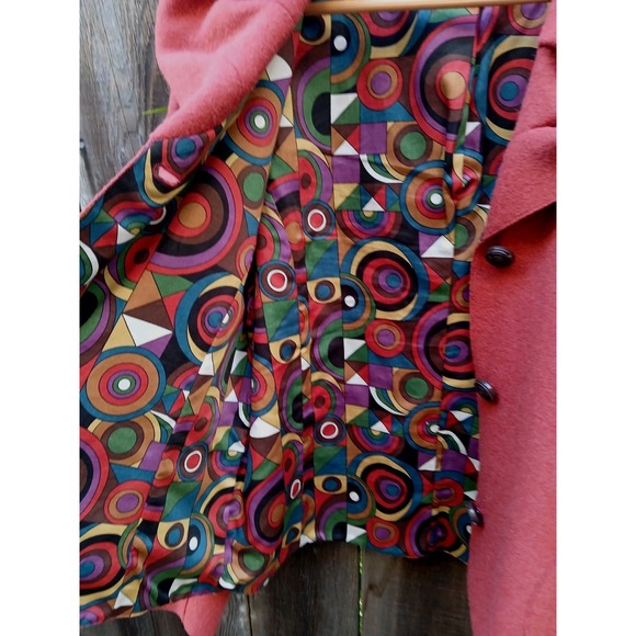 Beyond Threads Women's Brick Color Alpaca Wool‎ Jacket Colorful Liner Peru L - Picture 10 of 11